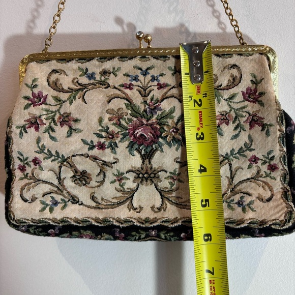 SMALL BAG Tapestry Floral Coin Closure with Rhinestone Unbranded - Picture 4 of 10
